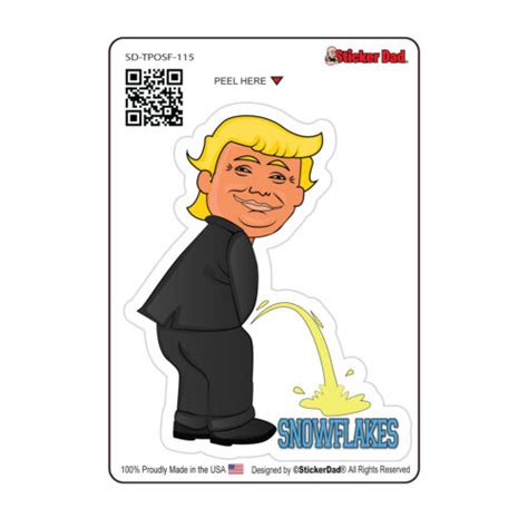 2 PACK Trump Peeing On Snowflakes 115 5 Color FULL Printed Vinyl