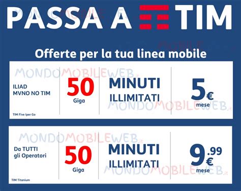 Tim 50 Giga In 4G E Minuti Illimitati Verso Tutti A Partire Da 5 Euro