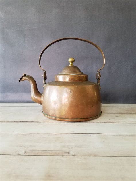 Antique Handmade Copper Teapot Copper Tea Kettle Vintage Copper