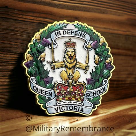 Queen Victoria School Qvs Crest Lapel Pin Military Remembrance Pins