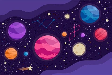 Premium Vector Cartoon Galaxy Background