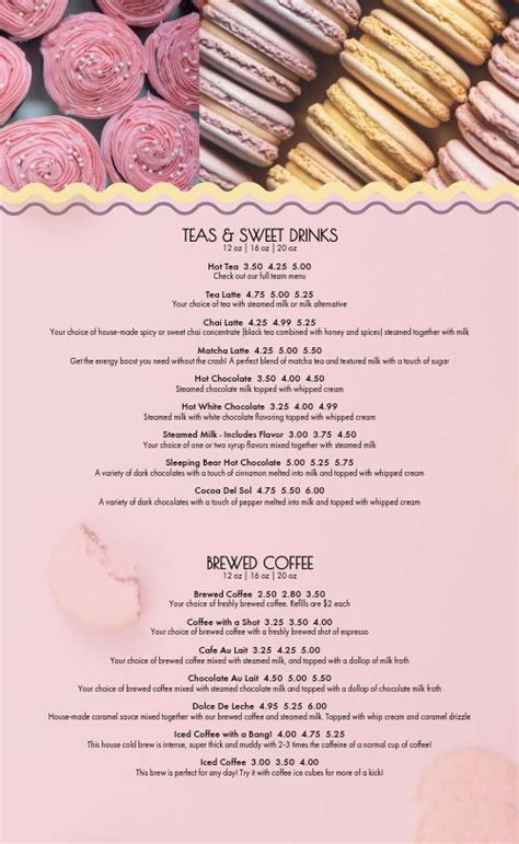 Sweet Treats Bakery Menu In Bakery Menu Bakery Sweet Treats