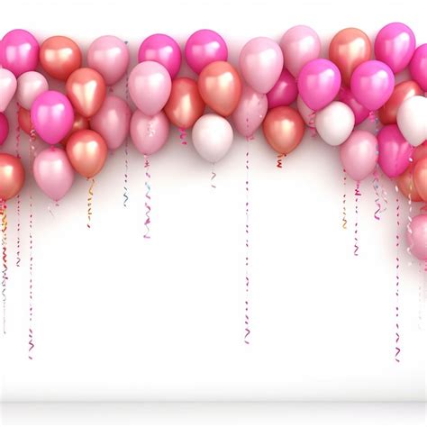 Adorable balloon border in shades of pink | Premium AI-generated image