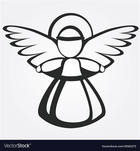 Silhouette Of The Christmas Angel Royalty Free Vector Image