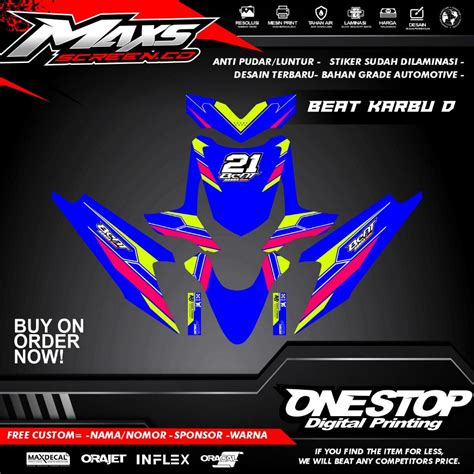 Jual Sticker Decal Beat Karbu Full Body D Series Free Custom Nama