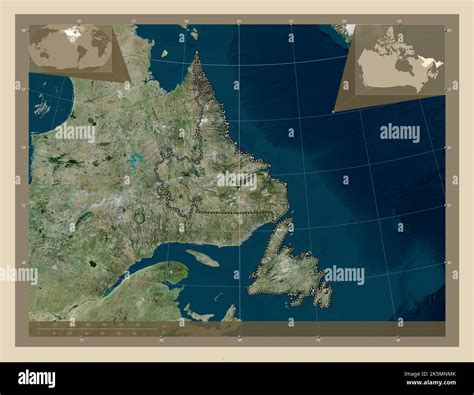 Newfoundland And Labrador Province Of Canada High Resolution Satellite Map Corner Auxiliary