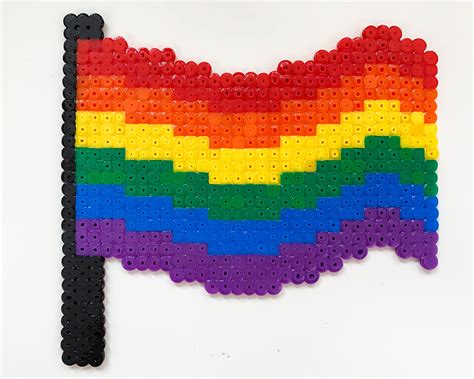 Rainbow Lgbtq Pride Flag Decor Hama Perler Bead Decor Etsy