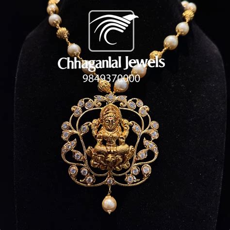 Nakshi Pachi Lakshmi Devi Pendant Gold Chain Design Jewelry Design