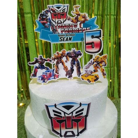 Transformer Theme Bumblebee Optimus Prime Cake Topper Lazada Ph