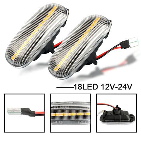 2Pcs Set Led Dynamic Side Marker Turn Signal Light Sequential Blinker