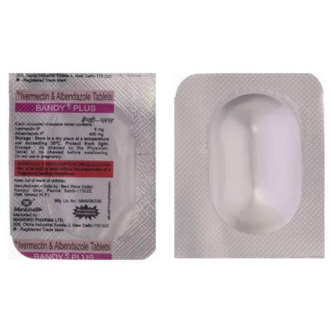 Bandy Plus Ivermectin 12mg Albendazole 400mg Tablet Packaging Type