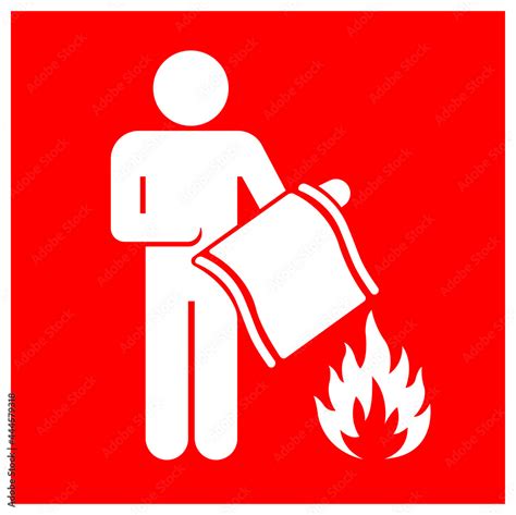 Fire Blanket Symbol Sign Vector Illustration Isolate On White