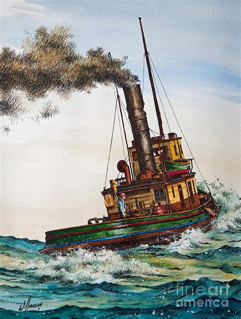 Steam Tug Alice Painting By James Williamson Fine Art America