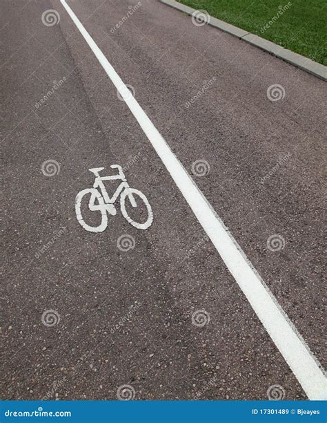 Bike Lane Stock Image Image Of Pavement Symbol Grey 17301489