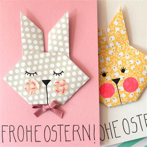 DIY Origami Osterhasen als Anhänger oder Grusskarte