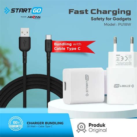 Promo Startgo Kepala Smart Charger W Bundle Kabel Data Usb To C