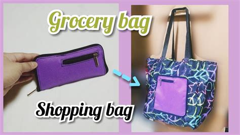 How To Make Foldable Shopping Bag Easy Grocery Bag Youtube