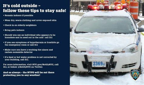 NYPD 109th Precinct On Twitter It S Cold Outside Follow These Tips