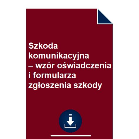 Szkoda komunikacyjna wzór oświadczenia i formularza zgłoszenia szkody