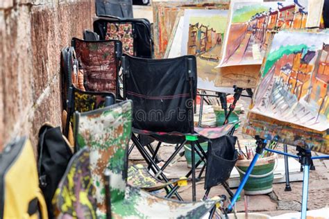 Pinturas Hermosas De La Ciudad De Fenghuang En Los Caballetes En La