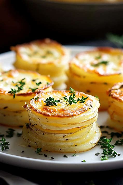 Mini Stacked Potato Gratins With Cheese BeCentsational