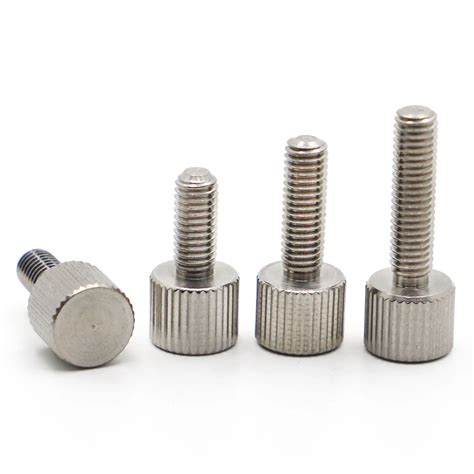 M2 M2 5 M3 M4 M5 M6 304 Stainless Steel Knurl Flat Round Head Hand