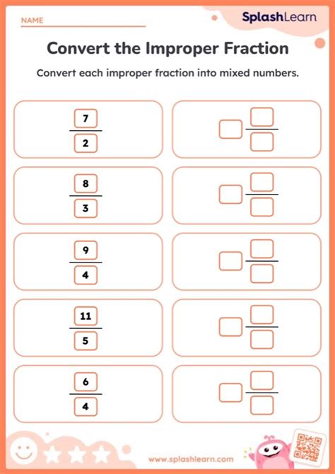 Improper Fractions To Mixed Numbers Worksheet