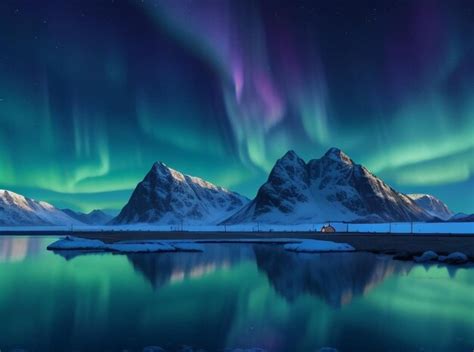 Premium AI Image | Spectacular Aurora Borealis Over the Lofoten Islands ...