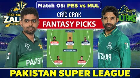 Live PSL 2023 MUL Vs PES Dream11 Team Today Match Multan Sultans Vs