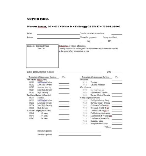 Superbill Template Free