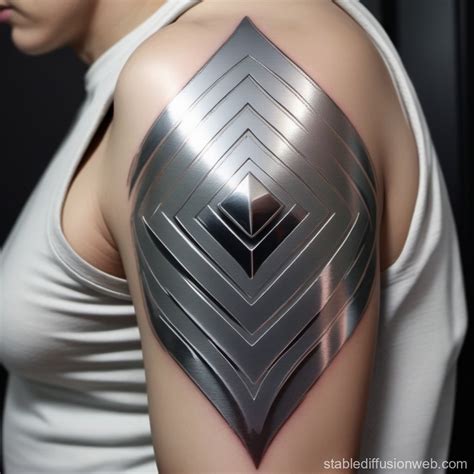 Chrome Style Metallic Tattoo Design | Stable Diffusion Online