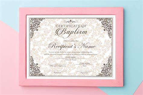 DIY Baptism Certificate Editable Baptism Template - Etsy Canada