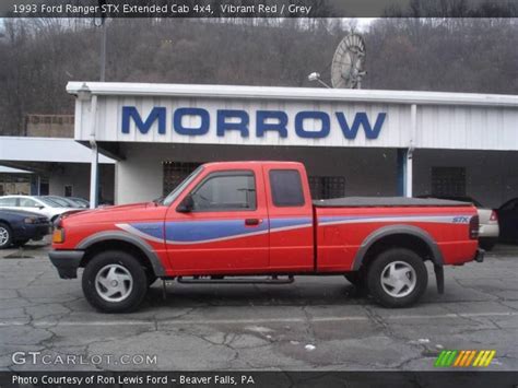 Vibrant Red 1993 Ford Ranger Stx Extended Cab 4x4 Grey Interior