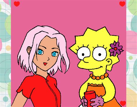 Dibujo De Lisa Simpson Y Sakura Pintado Por En Dibujos Net El D A