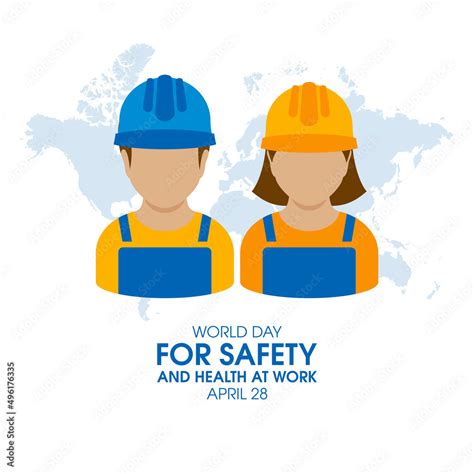 World Day For Safety And Health At Work Vector Man And Woman Craftsman