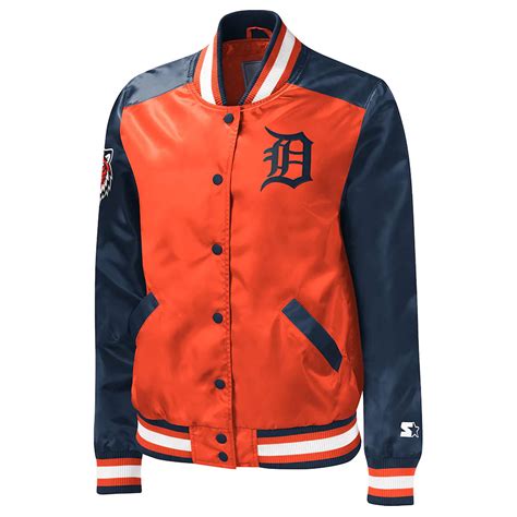 Starter Satin Orangenavy Blue Detroit Tigers The Legend Jacket