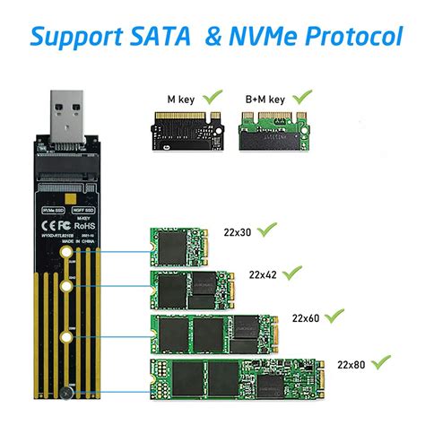 Adaptateur Gudga Ssd M Vers Usb M Nvme Sata Ngff Pcie Enclosure