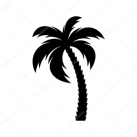 Black Vector Single Palm Tree Icon Stock Vector By Blumer