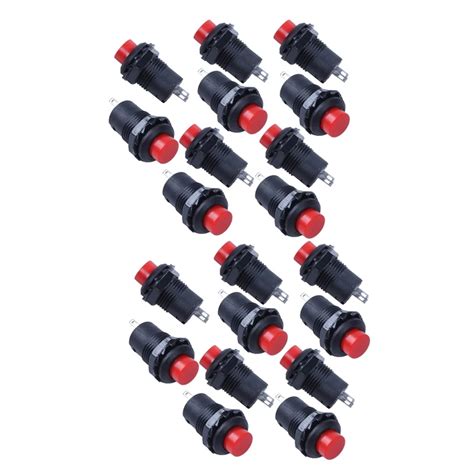 20 X Momentary Spst No Red Round Cap Push Button Switch Ac 250v 1 5a 125v 3a Switches Aliexpress