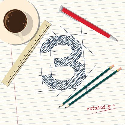 Number Three Sketch In A Notebook Stock Clipart | Royalty-Free | FreeImages