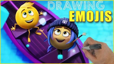 Drawing Jailbreak and Gene from the Emoji Movie - Kids Coloring Book | Drawing Videos | Drawing ...