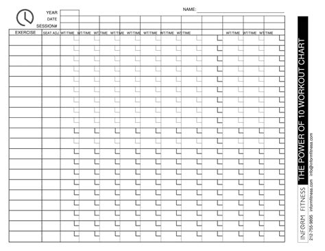 Free Printable Exercise Chart Templates [PDF, Word, Excel]