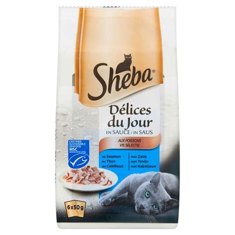 Aliment Chat Sheba Délices du Jour aux Poissons en Sauce 6 x 50 g