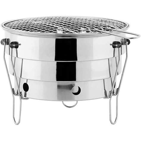 Barbecues Portable Barbecue Au Charbon De Bois En Acier Inoxydable Mini