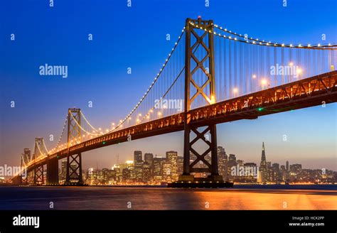 The Bay Bridge And San Francisco Stock Photo Alamy