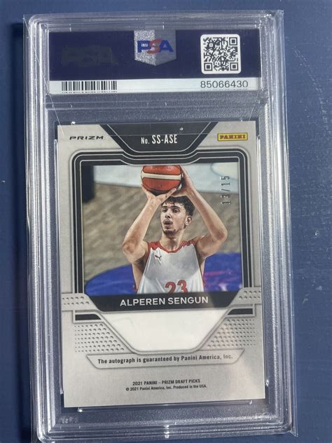 2021 Panini Draft Pick Mojo Prizm Alperen Sengun 15 Auto Rookie RC PSA