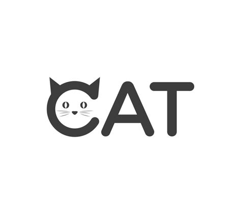 Cat wordmark or text based logo design On white background, Vector ...