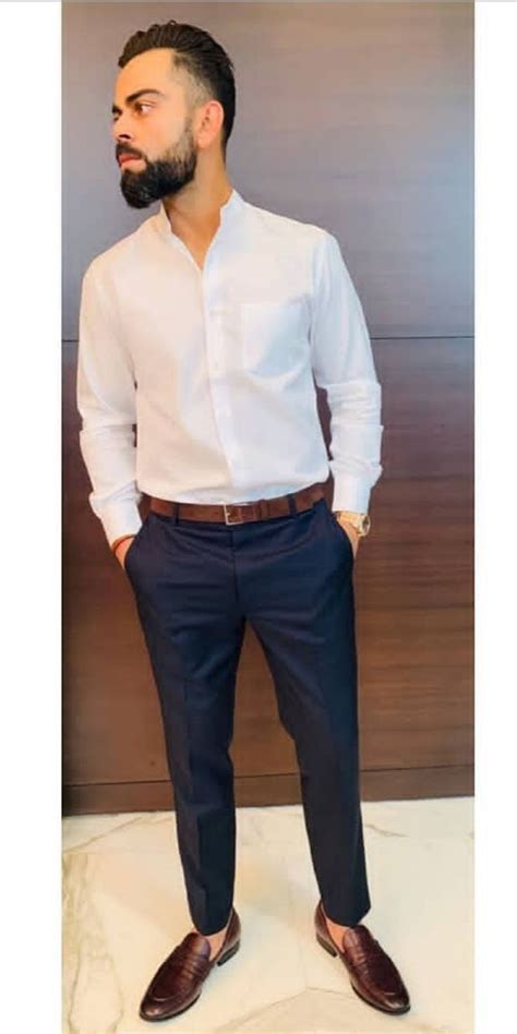 Men S Slim Fit Poplin White Shirt Dress Combination Outfits Formal