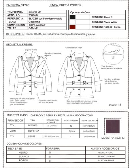 Manual De DiseÑo De Moda Ficha TÉcnica De DiseÑo De Moda