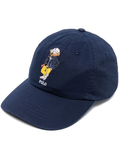 Polo Ralph Lauren Bear Cotton Baseball Cap In Navy Modesens